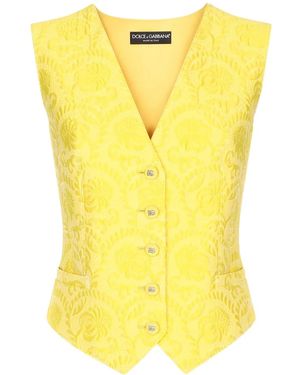 Dolce & Gabbana Brocacade Vest - Yellow