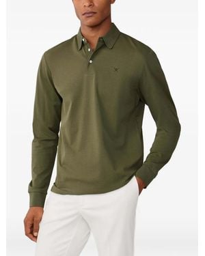 Hackett Long-Sleeve Embroidered Polo Shirt - Green