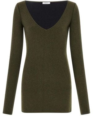Ferragamo Knitted Mini Dress - Green