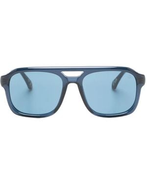 Moncler Vantos Transparent Pilot Sunglasses - Blue