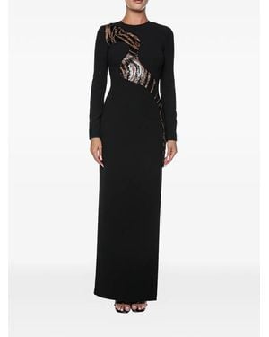 Just Cavalli Sequin-Embellished Maxi Dress - Black