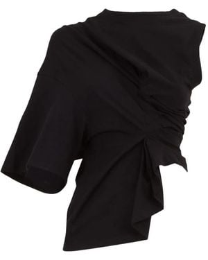 A.W.A.K.E. MODE Asymmetrisches T-Shirt - Schwarz