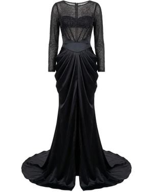 Gatti Nolli by Marwan Embroidered Mermaid Dress - Black