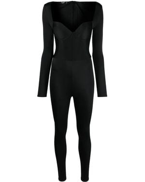 Noire Swimwear Sweetheart-Neck Stretch Jumpsuit - Black