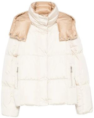 Moncler Hooded Padded Jacket - Natural