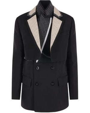 Sacai Blazer À Boutonnière Croisée - Black