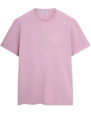Loewe T-Shirt Con Logo Ricamato - Rosa