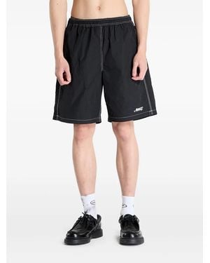 AWAKE NY Contrast-Stitch Swim Shorts - Black