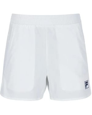 Fila Short De Tennis À Patch Logo - White