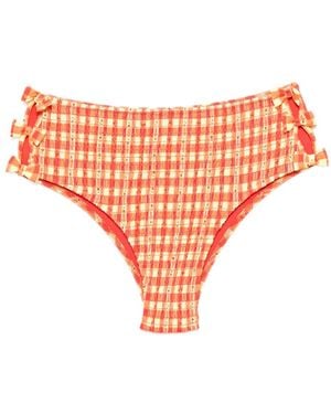 Damson Madder Bas De Bikini Froncé À Détail De Nœud - Orange