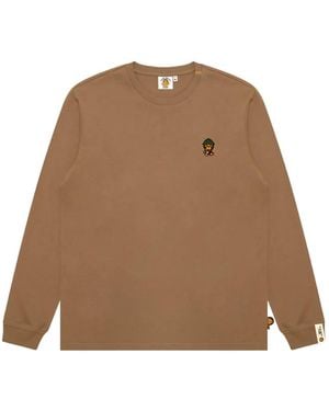 *BABY MILO® STORE BY *A BATHING APE® Baby Milo Graphic-Print Long Sleeve T-Shirt - Brown