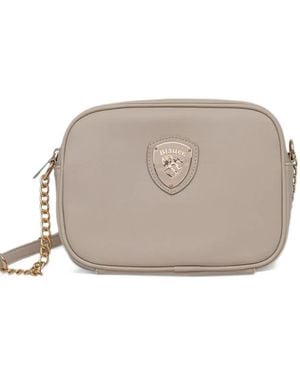 Blauer Borsa A Tracolla Piccola Con Placca Logo - Grigio
