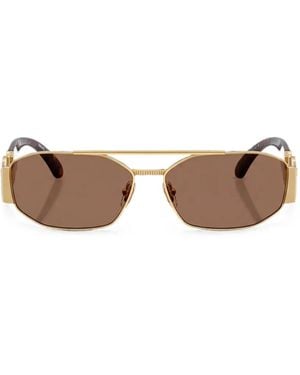 Versace Medusa Geometric-Frame Sunglasses - Metallic