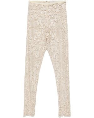 Gemy Maalouf Floral-Lace Leggings - Natural
