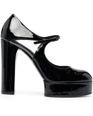 Casadei Betty 120mm プラットフォーム レザーパンプス - ブラック