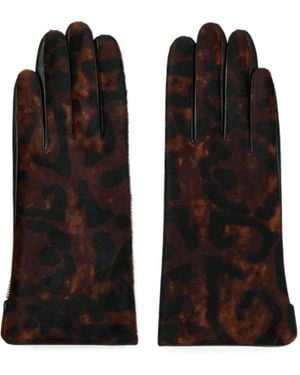POTAMY Guantes Con Estampado De Leopardo - Negro