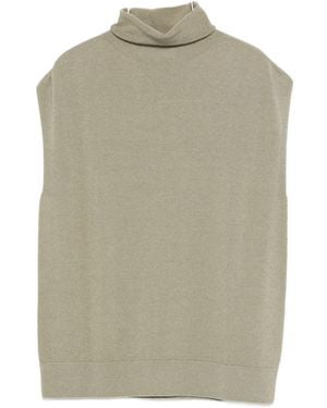 Antonelli Roll-Neck Sleeveless Top - Green