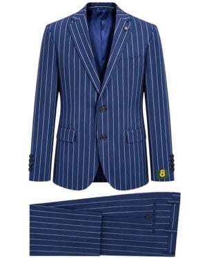 L.B.M. 1911 Pinstripe-Pattern Suit - Blue