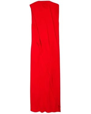 Balenciaga Drapiertes Midikleid - Rot