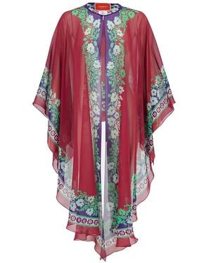 La DoubleJ Maria Cape Mit Blumen-Print - Rot