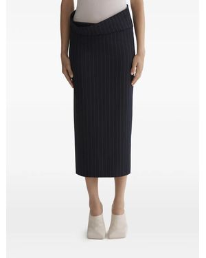 Mugler Pinstriped Split Skirt - Black