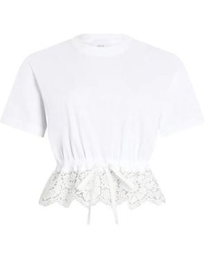 Patou Lace-Hem T-Shirt - White