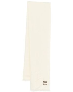 N.Peal Cashmere Étole À Franges - Blanc