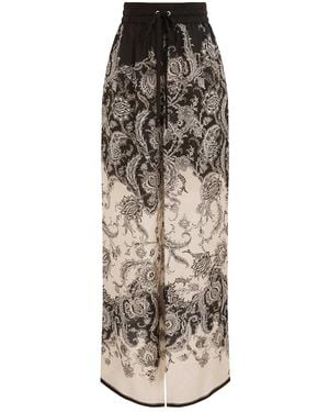 Zimmermann Rhiannon Printed Silk Trousers - Black