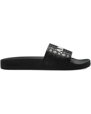 Amiri Ma Quad Logo-Embossed Slides - Black