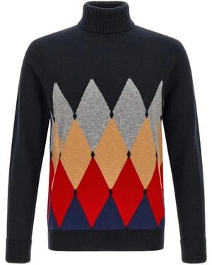 Ballantyne Classic Diamond Intarsien-Pullover - Rot