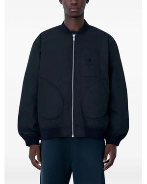 Champion Patch-Pocket Bomber Jacket - Blue