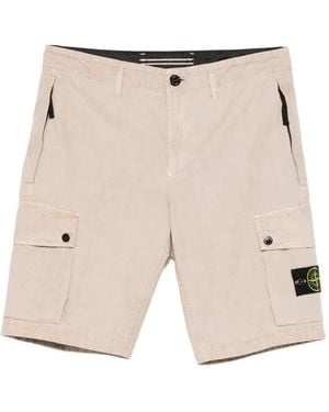 Stone Island Cargo-Pocket Shorts - Natural