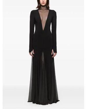 Atu Body Couture Mesh-Panelled Maxi Dress - Black
