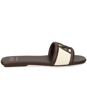 ARMANI EXCHANGE Logo-Detail Sandals - White