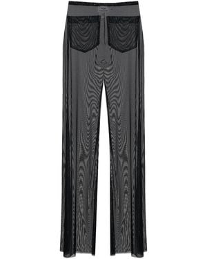 Amir Slama Semi-Transparente Hose Mit Rüschen - Grau