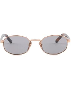 Prada Sunglasses With The Iconic Metal Plaque - White