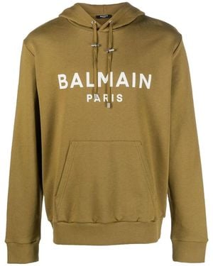 Balmain Sudadera con capucha y logo - Verde