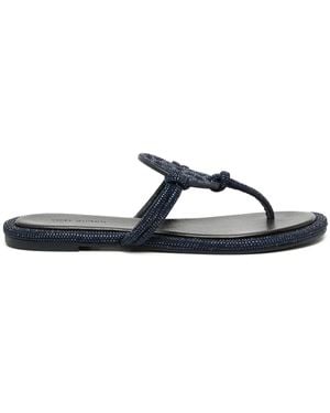 Tory Burch Miller Leather Thong Sandals - Blue