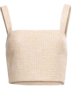 Elie Saab Tweed Cropped Top - Natural
