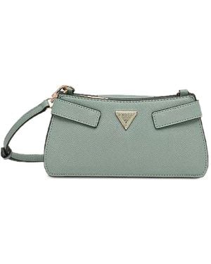 Guess Serenova Saffiano Mini Crossbody Bag - Green