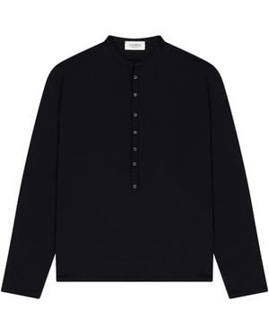 Laneus Button-Up T-Shirt - Blue
