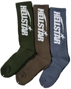 HELLSTAR Logo-Detail Socks (Set Of Three) - Black