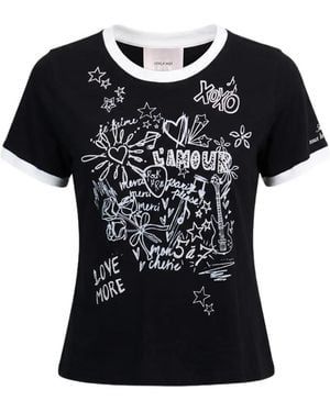 Cinq À Sept Doodle-Print T-Shirt - Black