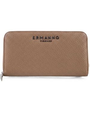 Ermanno Scervino Aria Pebbled Zip-Around Wallet - Brown