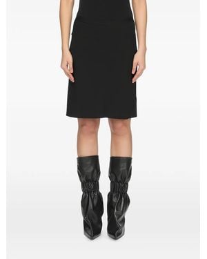 Rick Owens Bias-Cut Ribbed-Waist Mini Skirt - Black