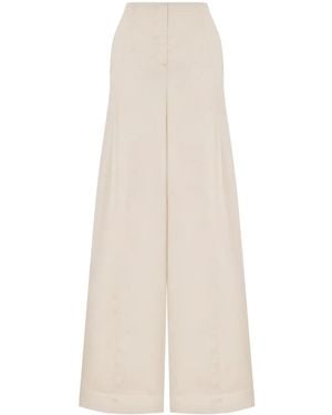 Alberta Ferretti ハイライズ ワイドパンツ - ナチュラル