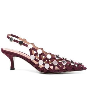 The Attico Grid Court Shoes Bordeaux - Pink