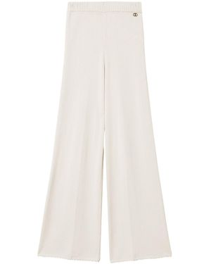 Twin Set Flared Knit Trousers - White