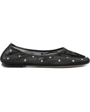 Dear Frances Studs Mesh Ballet Flats - Black