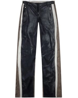 DIESEL サイドストライプ ストレートパンツ - ブルー